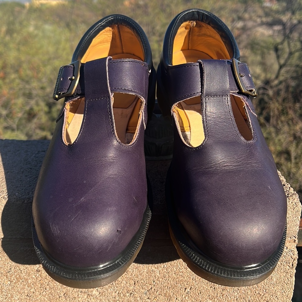 🏴 Purple Steel Toe MIE Dr. Martens Chunky Vintage Mary Jane UK 6 - Picture 13 of 17